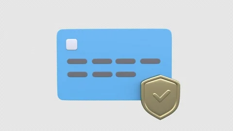 Secure online transactions, emphasizing bank card safety with a check-marke.. Stock Footage 304561784