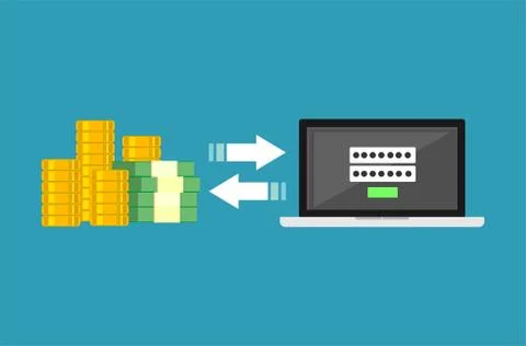 Secure online transactions. Payment processor. Electronic money. Online Banking Stock Illustration