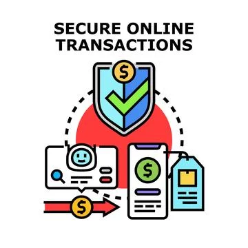 Secure online transactions protecting digital payment and e commerce Illustrazione stock
