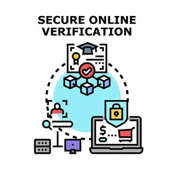 Secure online verification process with data protection Illustrazione stock
