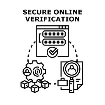 Secure online verification process for user identity access 스톡 일러스트