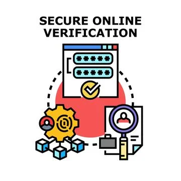 Secure online verification process for user identity access Stock Illustration