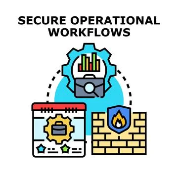 Secure operational workflows combining business analytics and data protection Stock Illustration
