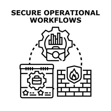 Secure operational workflows combining business analytics and data protection Stock Illustration