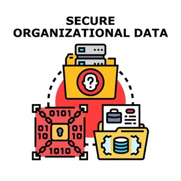 Secure organizational data managing cyber protection system Stock Illustration