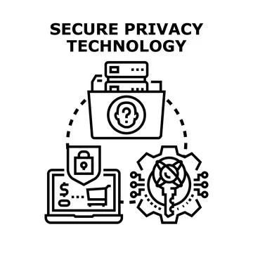 Secure p r i v a c y technology for data protection concept イラスト素材