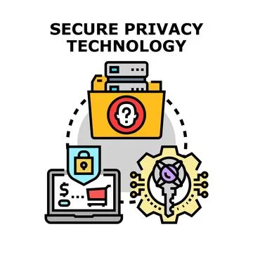 Secure p r i v a c y technology for data protection concept イラスト素材