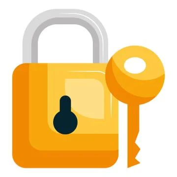 Secure padlock and key Stock-Illustration