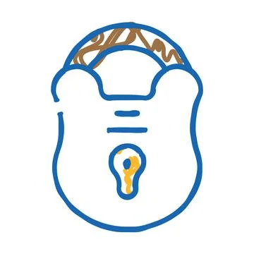 Secure padlock icon doodle illustration Stock-Illustration
