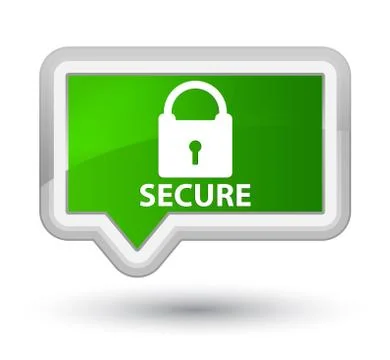 Secure (padlock icon) prime green banner button Stock Illustration