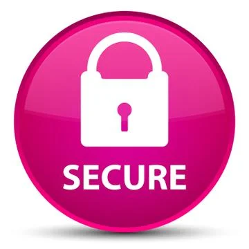 Secure (padlock icon) special pink round button Stock Illustration