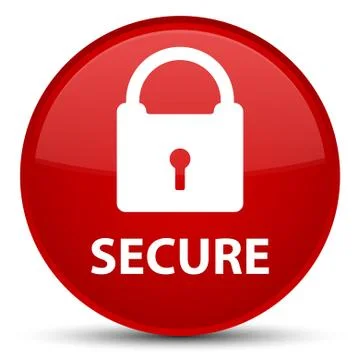 Secure (padlock icon) special red round button Stock Illustration