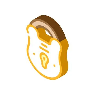 Secure padlock isometric icon vector illustration Stock Illustration