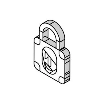 Secure padlock isometric icon vector illustration Stock-Illustration
