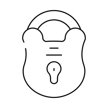 Secure padlock line icon vector illustration 스톡 일러스트