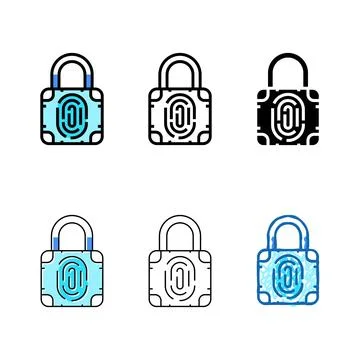 Secure padlock multistyle color icon vector 스톡 일러스트