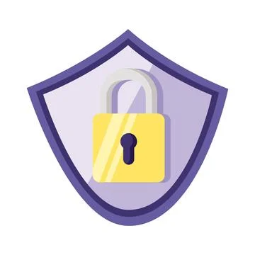 Secure padlock in shield Stock Illustration