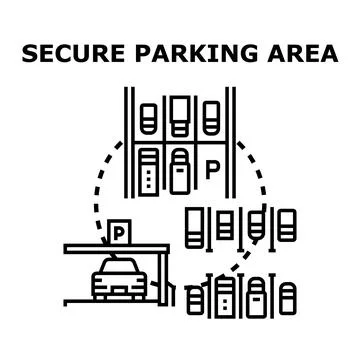 Secure parking area concept vector illustration Stock-Illustration