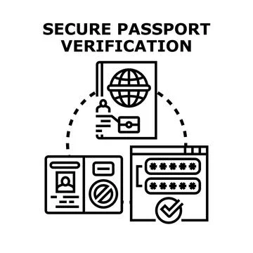 Secure passport verification online data access Illustrazione stock