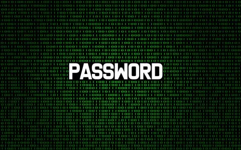 Secure password on binary code background 스톡 일러스트