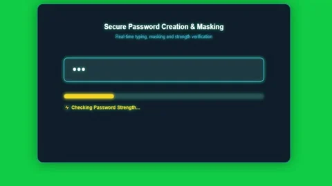 Secure password creation and strength verification user interface widget wi.. Stock-Footage 343507908
