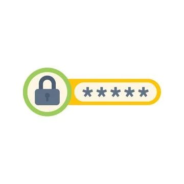 Secure password field with hidden password behind padlock icon Illustrazione stock