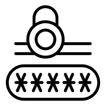 Secure password icon outline vector. Stop cyber Illustration