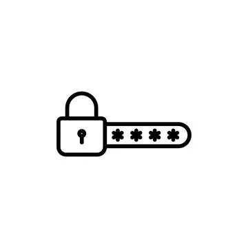 Secure Password Lock Icon for Online Security and Authentication イラスト素材