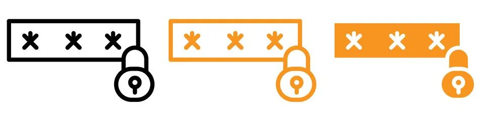 Secure Password Security Icon for Online Safety and Authentication Graphics.. Stock-Illustration