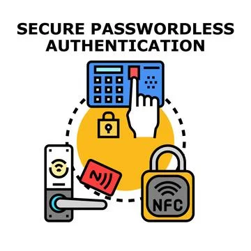Secure passwordless authentication vector concept illustration 스톡 일러스트