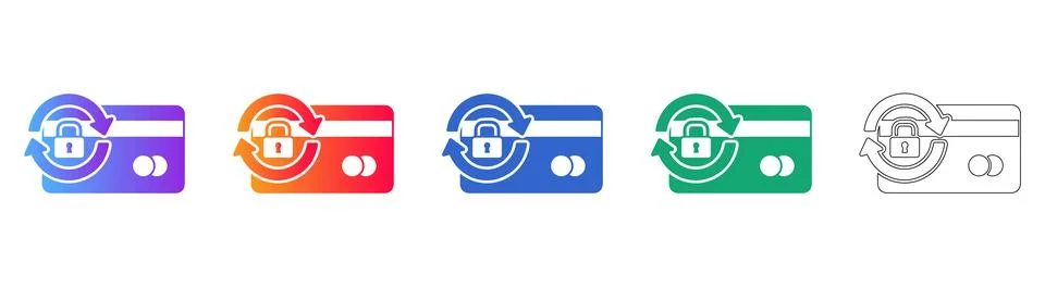 Secure Payment Card Security Icons Stock Illustration