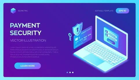 Secure payment. Data protection concept. Personal data protection. Credit car Stockillustratie