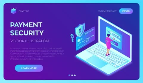 Secure payment. Data protection concept. Personal data protection. Credit car Stockillustratie