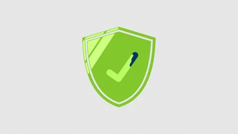 Secure payment done shield reveal animation transparent background 库存影片 334606838