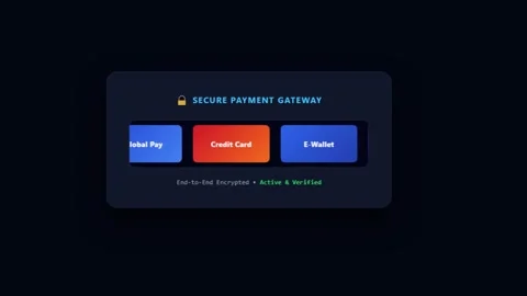 Secure payment gateway motion design with e-wallet, fast checkout, global p.. Stock Footage 343507947
