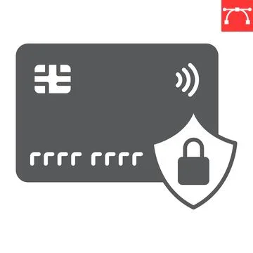 Secure payment glyph icon Stock Illustration