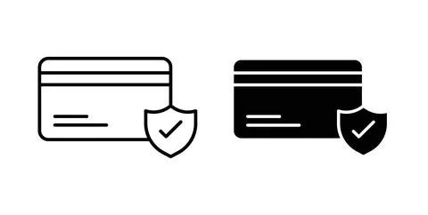 Secure payment icon in black and white. vector icon pack for websites Stock Illustration