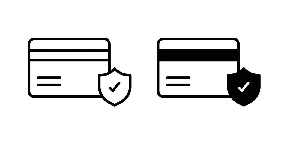 Secure payment icon concept logo design collection Stock Illustration
