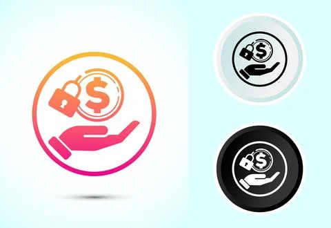 Secure payment icon design illustration, Payment safety sign for website, l.. Stock-Illustration