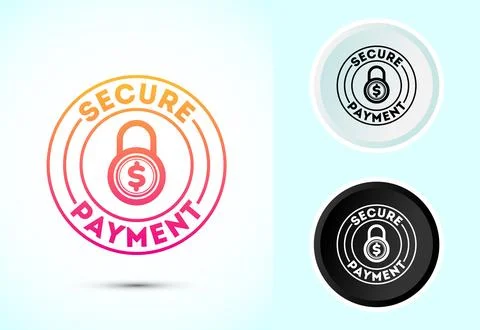 Secure payment icon design illustration, Payment safety sign for website, l.. Stock-Illustration