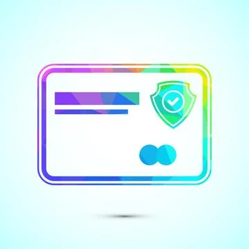 Secure payment icon design illustration, Payment safety sign symbol in low .. Illustrazione stock