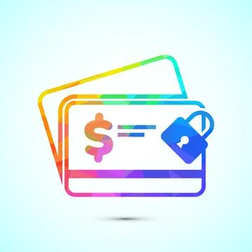 Secure payment icon design illustration, Payment safety sign symbol in low .. Illustrazione stock
