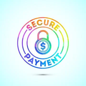 Secure payment icon design illustration, Payment safety sign symbol in low .. Illustrazione stock