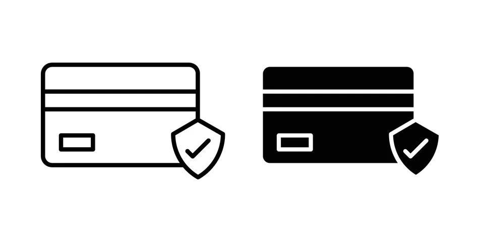 Secure payment icon design. Illustration icons in linear and clipart pack Stock Illustration