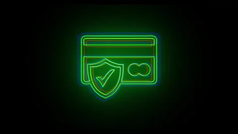 Secure Payment icon Glowing Color Stock Footage 295890472