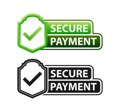 Secure payment label. Maximum security and reliability when paying online Stock Illustration