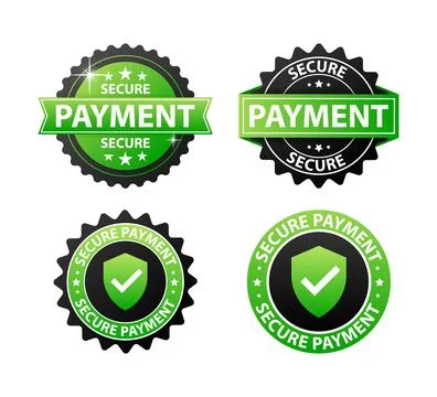 Secure payment label. Maximum security and reliability when paying online Stock Illustration