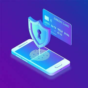 Secure payments. Data protection concept. Personal data protection. Credit ca Stock Illustration