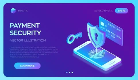 Secure payments. Data protection concept. Personal data protection. Credit ca Stock Illustration