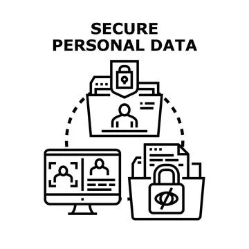 Secure personal data management and privacy concept Illustrazione stock